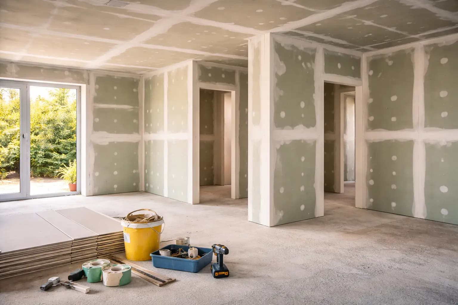 Interior partition work in England