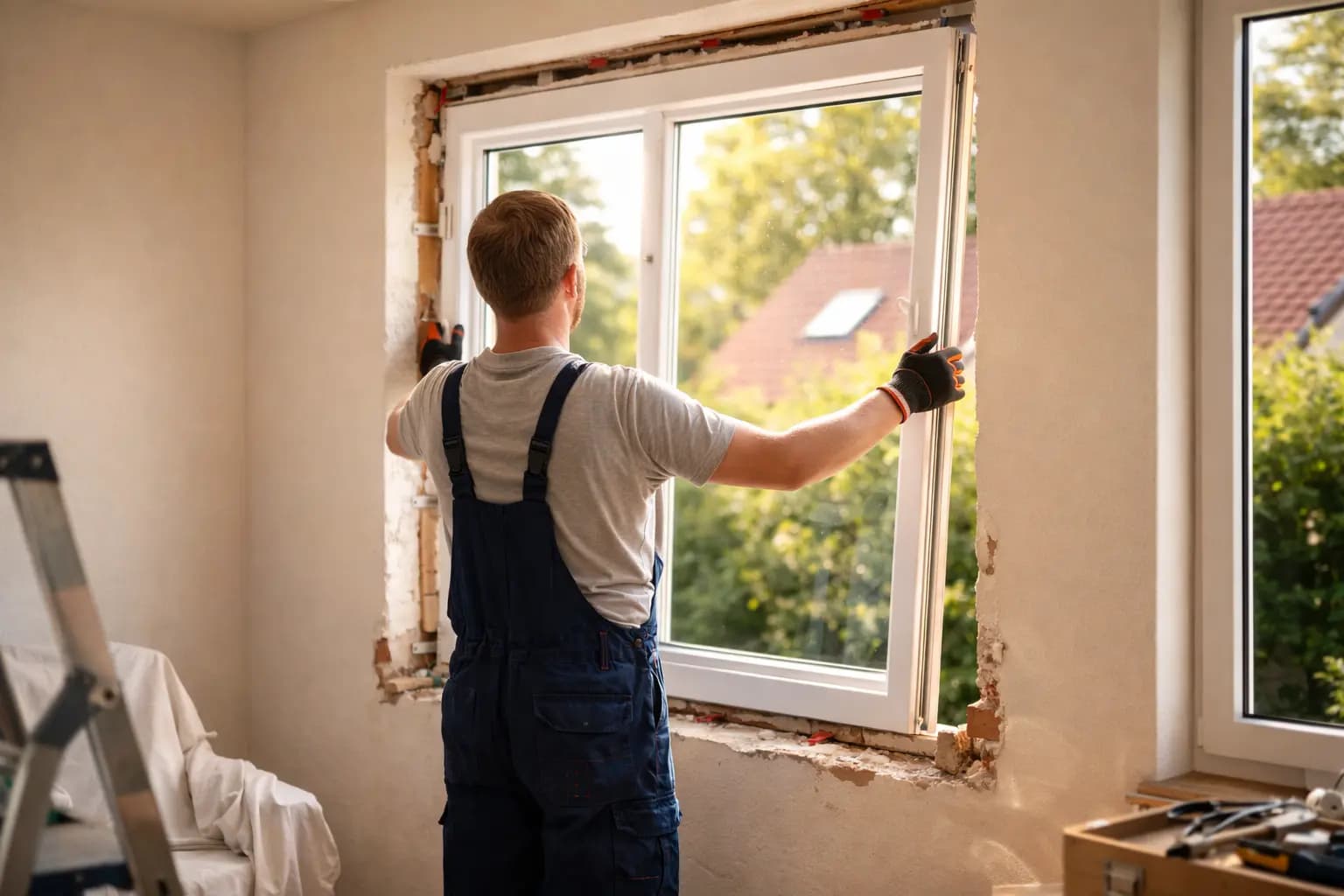 Replacement windows on an English home